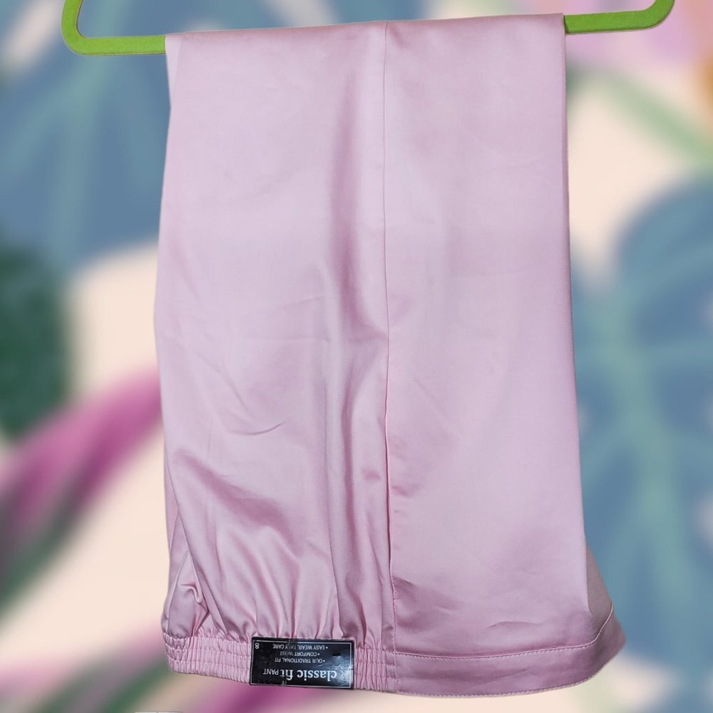 Alfred Dunner Classic Fit Baby Pink Slacks Size 8 - Purportioned Short - NWT
